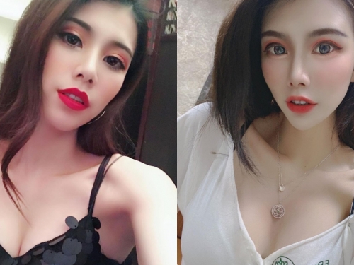 長腿正妹主持人「菁菁Jillian」，穿上寬鬆深V上衣「乳溝太養眼了」！