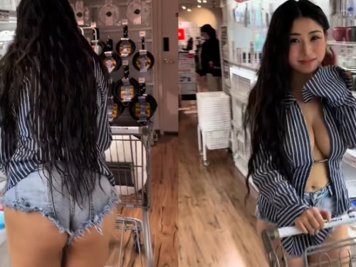 宜得利驚見無罩正妹「艾瑪Emma」，「晃著大UU」讓人秒硬！