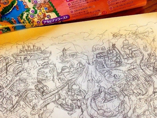 網友挑戰刻出「迪士尼樂園地圖」的印章，結果看到他完成後蓋在紙上的作品，真的讓人好想收藏啊!