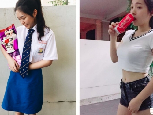 中學生發育這麼好？嫩妹挺「兩球饅頭」好可口，成人後的「二次發育」太讓人期待啦！
