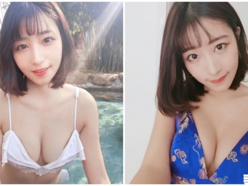 正妹往前傾「W型美乳溢出」！深V比基尼「尺度超兇暴」！