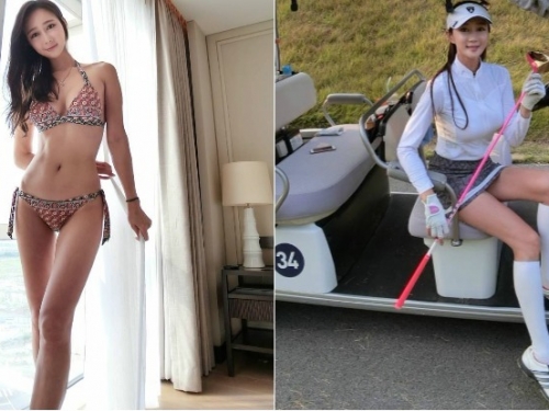 球場驚見長腿正妹！妹子緊握球桿露出緊翹「蜜桃臀」，好想看他抓小鳥！