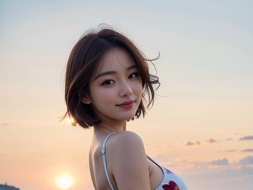 AI生成美女~Ai Works - Sunset Dress