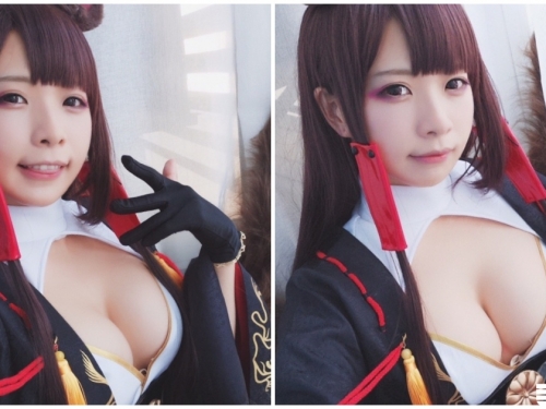 七尺的大乳！正妹神扮演「爆乳指揮官」，地心引力真的抓不住！