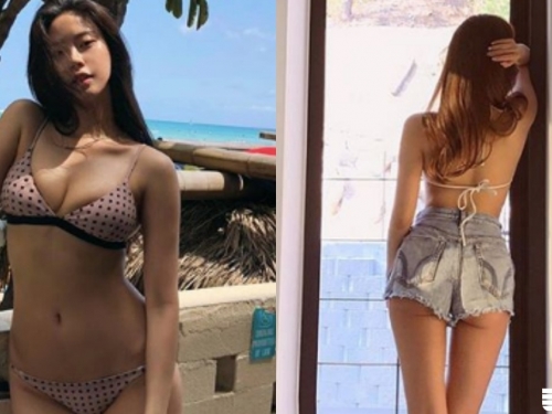 正面也好厲害啊！「美尻長腿妹」背後視角好殺，轉過來竟「滿滿溢出來」正面更有看頭！