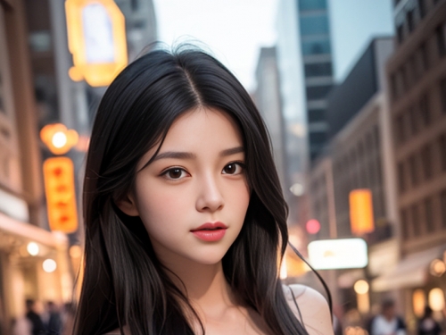 AI生成美女~street background