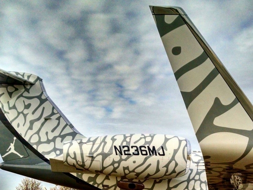 首度曝光！喬丹私人飛機大改款！「 Jordan 3」經典象皮紋覆蓋全機身