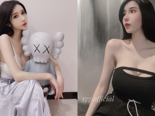 美乳麻豆「沈琪琪」黑色平口裝太火辣，「胸前惹火深溝」好誘人！