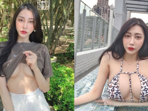 性感女神「Nini 妮妮」有夠大膽！在公眾場合掀衣露出渾圓奶球