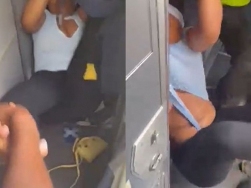 「拒關機」暴扯空服員假髮！ 奈女遭抬下機胸前大走光