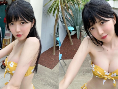 超巨女偶像「小野寺梓」爆乳騎腳踏車　網友：褲襠動了一下