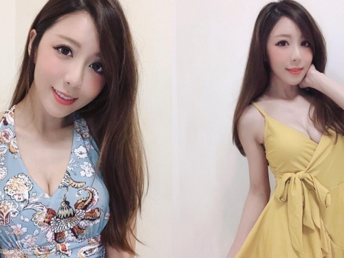 甜美女神「Queenie 步步」試穿新衣太迷人，「酥胸微露」好有畫面感！