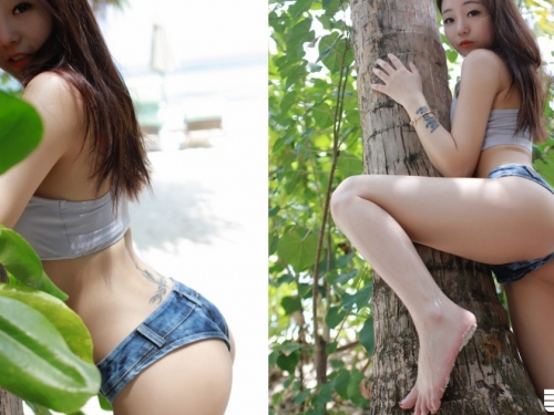暗黑版小荳荳！？純真少女穿「齊逼熱褲」攀大樹，「緊緊貼合」的畫面讓人好熱啊！