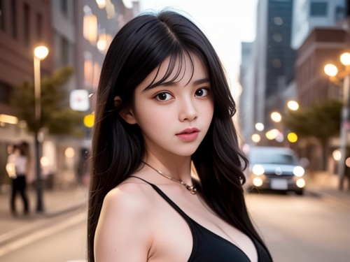 AI生成美女~street background II