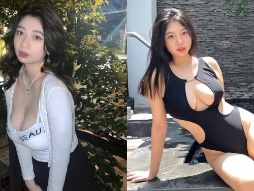 輔大正妹學姊「劉霖霖」嗆辣又有料！挖洞泳裝秀「雪白豪乳」鄉民狂朝聖！