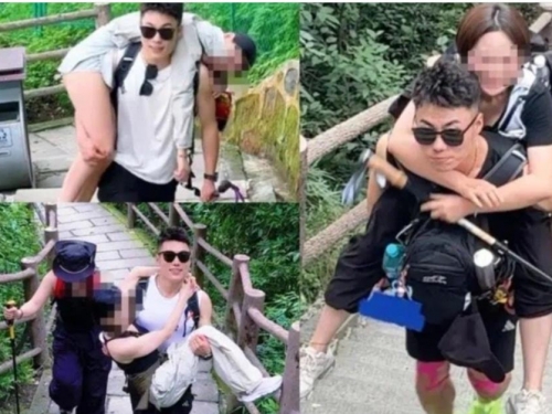 猛男公主抱「陪爬峨嵋山」疑擦邊球　領隊盼給予尊重