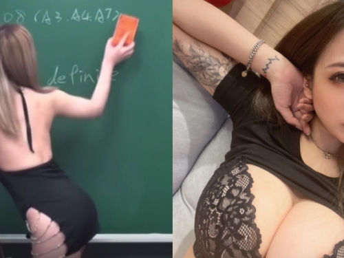 微積分「正妹助教」爆乳擦黑板　站上梯子才看到性感小心機！