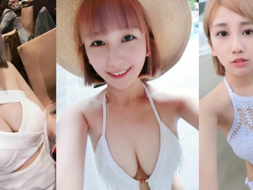 長髮路人、短髮女神！清純妹子挺「白皙嫩乳」前進海邊！「沙灘奶球」開打...