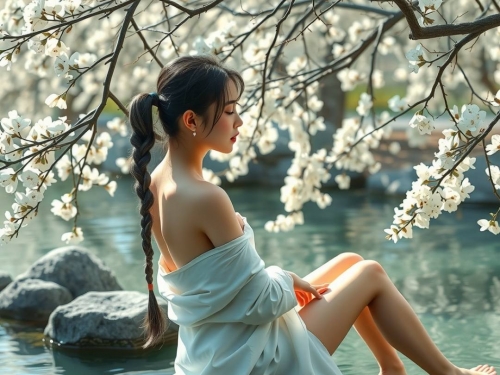 Quiet time by the water between flowers
