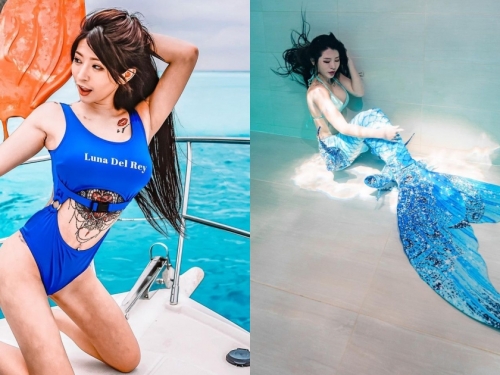 超極品「人魚小姐姐」柔E，性感優雅的「自潛正妹教練」身材好火辣！