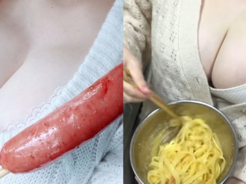「上帝視角」教做菜！美胸廚娘 YouTuber 巨乳佔滿畫面晃不停...網看呆：步驟全忘了啦