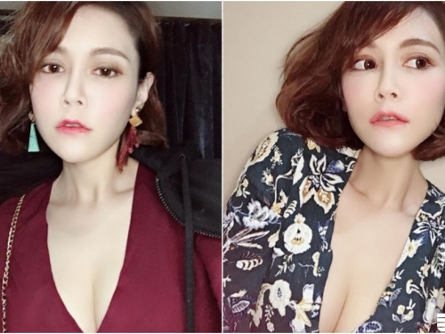 亮麗性感「短髮奶妹」感覺凶凶der！低胸洋裝下「傲人深溝」意圖使人回頭～