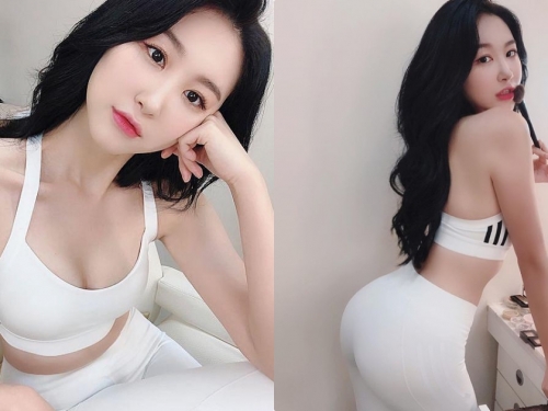 性感姐姐「白色緊身裝超誘惑」，「白皙的美乳視角」太養眼！