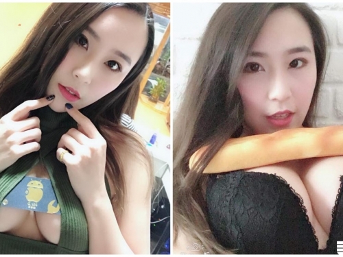 好火辣的「奶香麵包」！正妹就愛往巨乳放東西，「雄偉視角」讓人受不了啊...