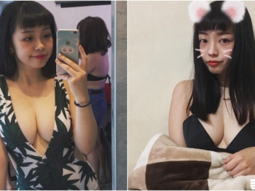奶夠大才能當朋友！妹子「中路大開」上街！好姐妹的上圍也猛猛der