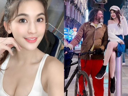 甜美正妹「小晰晰」英國玩耍大秀「白皙美腿」，路人大叔忍不住要入鏡搭訕啦！
