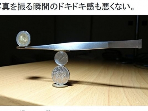 日本網民疊硬幣絕活已到出神入化的境界，尤其那連昆蟲都壓不倒的畫面更是驚人呀!