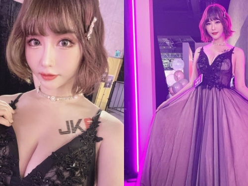 短髮女神「Sylvia 希維亞」禮服好性感！「34G豪乳」呼之欲出，網友看了猛讚！