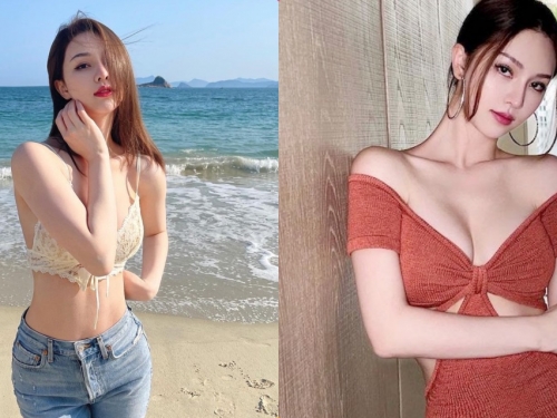 愛穿緊身衣的「超美乳姐姐」，海邊散步「極致S曲線」辣翻！