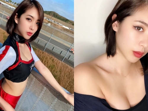 山梨縣最辣賽車女郎「CHIAKI」，火紅內衣「現出渾圓乳量」！