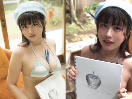 畫室驚見「巨乳插畫家」用奶夾筆真方便　H杯「飽滿乳彈」果真夠穩