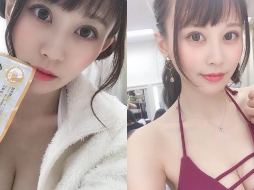 正妹吃龍角散「雪乳現形」，「超深V事業線」好銷魂啊！