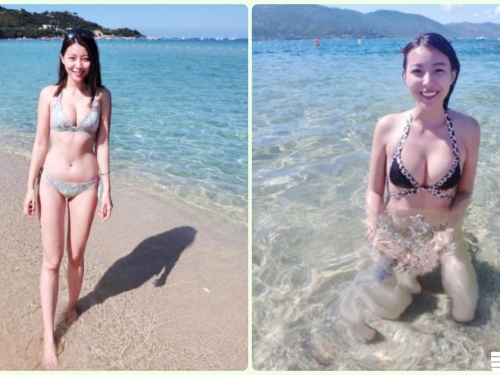 狂乳來襲！沙灘「爆乳牛奶妹」倒奶畫面太害羞！超白嫩肉包都快炸出來了…