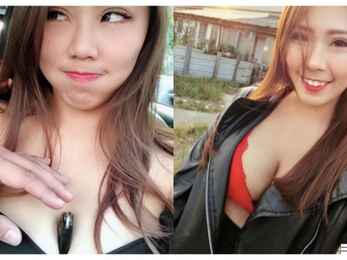 忍不住想摸！「白嫩巨乳正妹」乳夾原子筆，乳間「筆頭微露」連朋友也受不了啦！