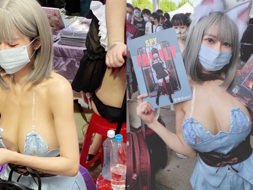 動漫祭驚見「巨乳Coser」呼之欲出　細肩帶小背心快要撐不住！