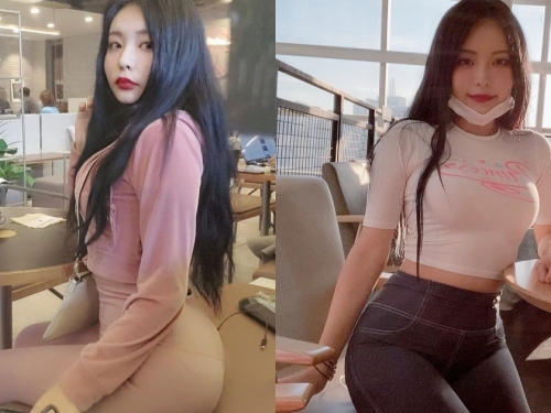 「肉肉正妹」HyeonA出門最愛穿「緊身瑜珈褲」，豐滿曲線整個擋不住啊！