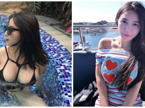 蜜桃臀正妹「比基尼卡深溝」！　渾圓美乳太有份量，整個快要蹦出來了！