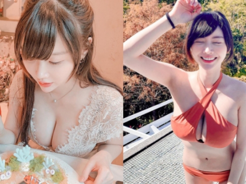 天使顏值卻最邪惡！「姚采辰Ines」趁暖陽曬巨奶，豪乳的中間線深長到讓人發癡！